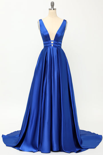 Blush Satin Lang Prom Kjole